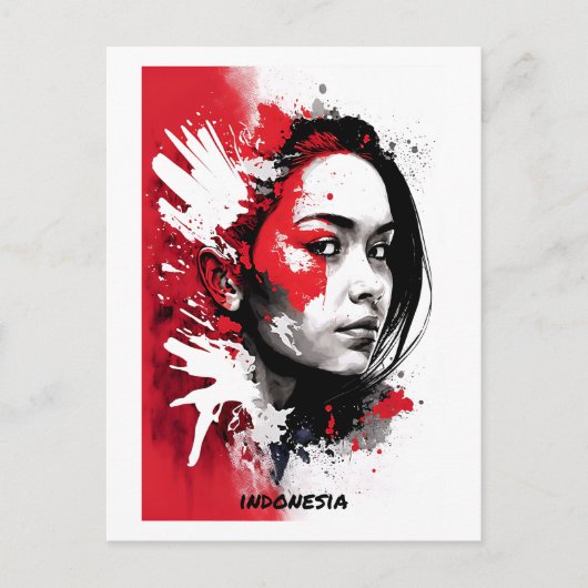 Carte postale Indonésie - Portrait - Monde des Fem (Devant)