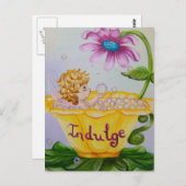 Carte postale "INDULGE" Precious Wings Fairy (Devant / Derrière)
