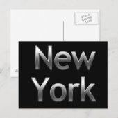 Carte Postale Industriel New York - Sur Noir (Devant / Derrière)