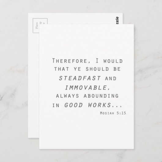 Carte Postale inébranlable mosiah lds scripture (Devant / Derrière)