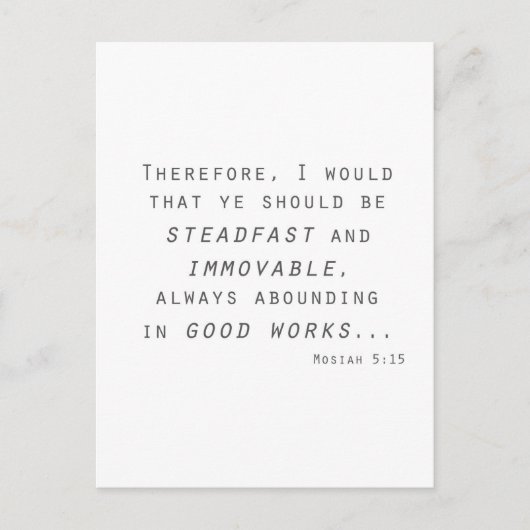 Carte Postale inébranlable mosiah lds scripture (Devant)
