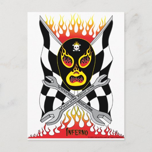 Carte postale Inferno Luchador Mexicain Wrestler (Devant)