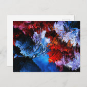 Carte Postale Inferno réfrigéré Bleu Rouge Art Abstrait contempo (Devant / Derrière)