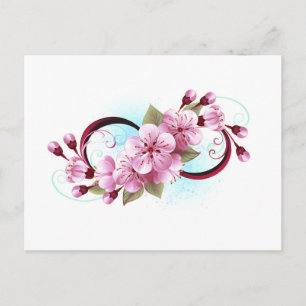 Carte Postale Infinité avec les fleurs Sakura