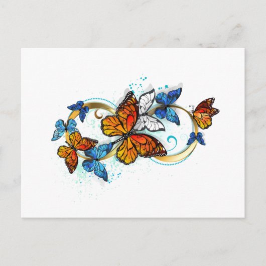Carte Postale Infinité de papillons monarques (Devant)