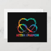 Carte Postale Infinity Heart Love Autism Awareness Needs No Word (Devant / Derrière)