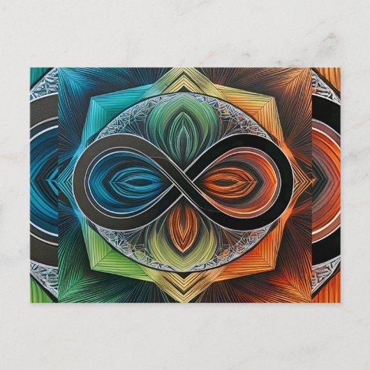 Carte Postale Infinity Mandala African Tribal Mask Abstrait (Devant)