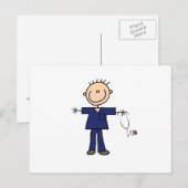 Carte Postale Infirmière à mâle - bleu (Devant / Derrière)