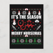 Carte Postale Infirmière à pull de Noël (Devant)