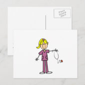 Carte Postale Infirmière à silice féminine blonde (Devant / Derrière)