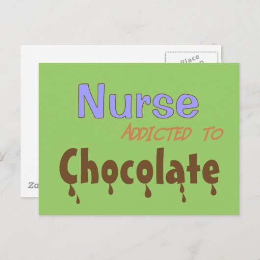 Carte Postale Infirmière Addictive Au Chocolat (Devant / Derrière)