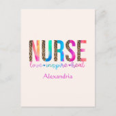 Carte Postale Infirmière - Aimer, Inspirer, Guérir (Devant)