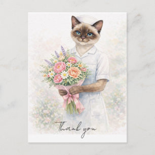 Carte Postale Infirmière avec des fleurs de l'infirmière pour di