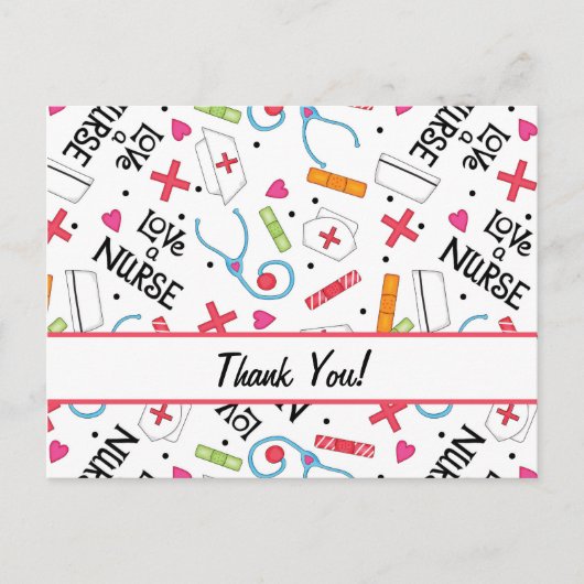 Carte Postale Infirmière blanche Merci Personnalisable (Devant)