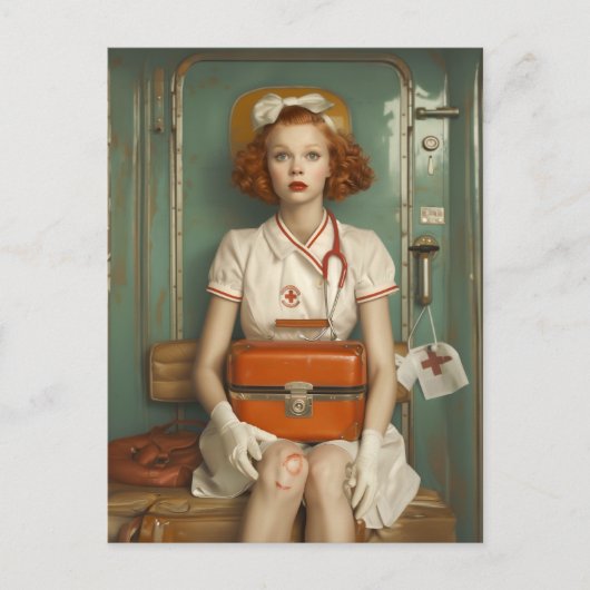 Carte Postale Infirmière blessée (Devant)