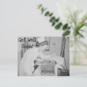 Carte postale Infirmière Bon rétablissement et mac (Debout devant)