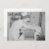 Carte postale Infirmière Bon rétablissement et mac (Devant / Derrière)