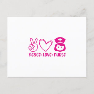 Carte Postale Infirmière Cadeau Paix Amour Infirmière