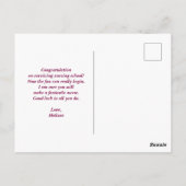 Carte Postale Infirmière Caducée Rouge Rouge Symbole Médical (Dos)