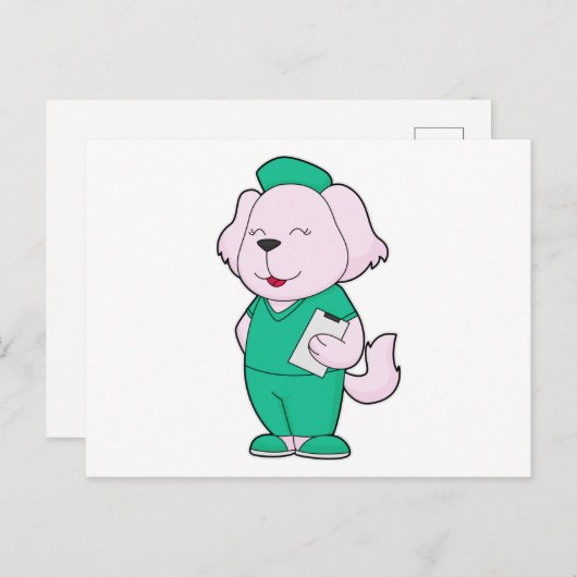 Carte Postale Infirmière canine (Devant / Derrière)
