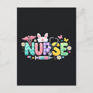 Carte Postale Infirmière de Pâques mignonne Humour médical