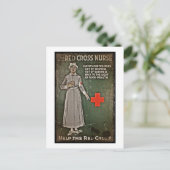 Carte Postale Infirmière demandant des dons WWI (Debout devant)