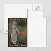 Carte Postale Infirmière demandant des dons WWI (Devant / Derrière)