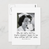 Carte Postale Infirmière - Désolé ...Pas de café pour vous. (Devant / Derrière)
