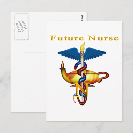 Carte Postale Infirmière future (Devant / Derrière)