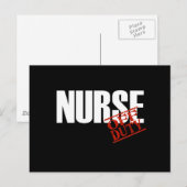 CARTE POSTALE INFIRMIÈRE HORS SERVICE (Devant / Derrière)