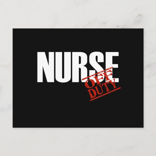 CARTE POSTALE INFIRMIÈRE HORS SERVICE (Devant)