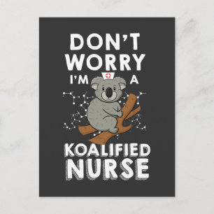 Carte Postale Infirmière inscrite Koala Employé Médicale qualifi
