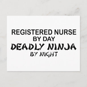Carte Postale Infirmière inscrite Morte Ninja