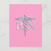 Infirmière inscrite RN Caduceus sur Pastel Pink