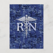 Carte Postale Infirmière inscrite RN Silver Caduceus sur Camo de (Devant)