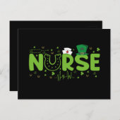 Carte Postale Infirmière irlandaise Stethoscope Scrub Fête de la (Devant / Derrière)