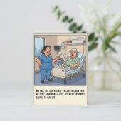 Carte Postale Infirmière joyeuse injectant un patient effrayé po (Debout devant)