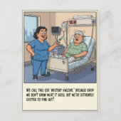 Carte Postale Infirmière joyeuse injectant un patient effrayé po (Devant)