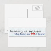 Carte Postale Infirmière - Laisse-moi faire mon travail (Devant / Derrière)