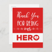 Carte Postale Infirmière Merci Héros (Devant / Derrière)