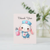Carte Postale Infirmière mignonne merci lapin (Debout devant)