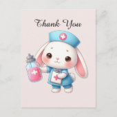 Carte Postale Infirmière mignonne merci lapin (Devant)