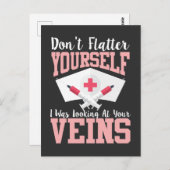 Carte Postale Infirmière - Ne vous croyez pas que je regardais v (Devant / Derrière)