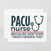 Carte Postale Infirmière PACU Parce Que Les Médecins Ont Aussi B (Devant / Derrière)