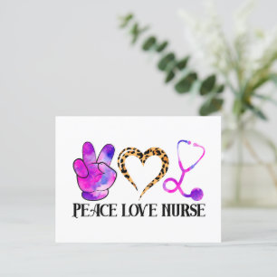 Carte Postale Infirmière Paix Amour – Création d'infirmière mign