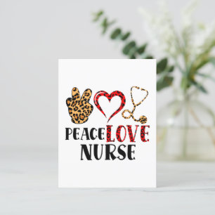 Carte Postale Infirmière Paix Amour – Création Infirmière Mignon