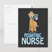Carte Postale Infirmière pédiatrique RN Pediatrics Giraffe Cadea (Devant / Derrière)
