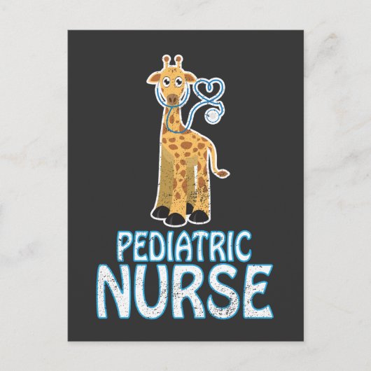 Carte Postale Infirmière pédiatrique RN Pediatrics Giraffe Cadea (Devant)