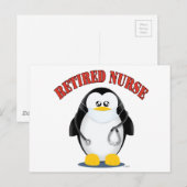 Carte Postale Infirmière retraitée Penguin (Devant / Derrière)