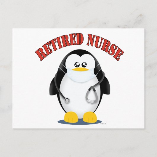Carte Postale Infirmière retraitée Penguin (Devant)
